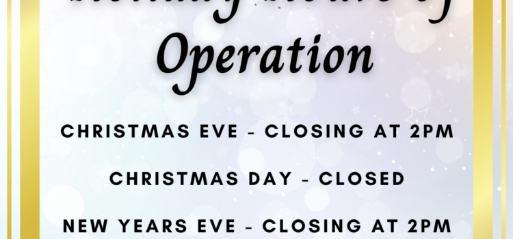 Holiday Hours of Operation